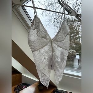 Bershka NWT white flowy top